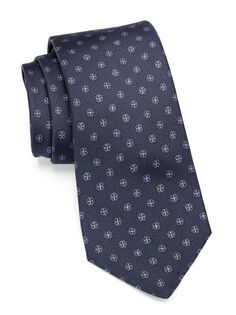 Абстрактный шелковый галстук Kiton, нави