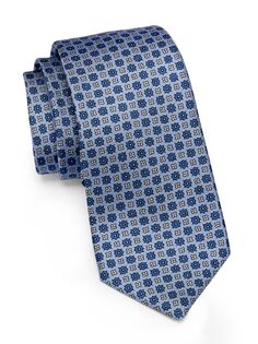Абстрактный шелковый галстук Kiton, синий