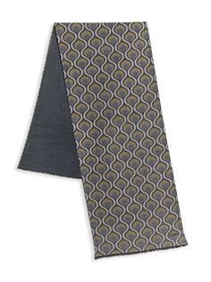 Шелковый шарф с принтом Kiton, серый