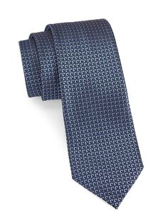 Абстрактный шелковый галстук ZEGNA, синий