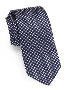 Archivio Геометрический шелковый галстук ZEGNA, нави