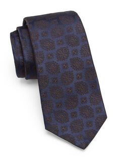 Шелковый галстук с узором пейсли Kiton, нави