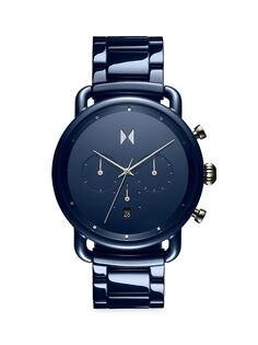 Часы-браслет Blacktop из керамики и нержавеющей стали Mvmt, синий
