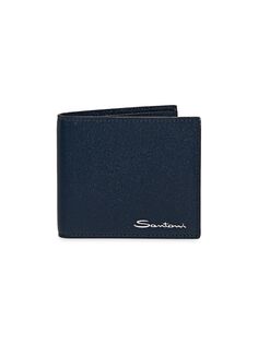 Кожаный бумажник в два сложения Santoni, синий