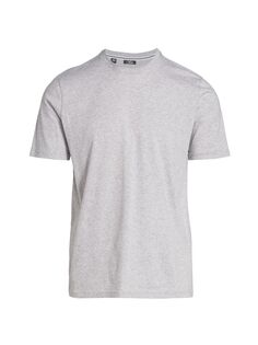 Приталенная футболка с круглым вырезом и короткими рукавами Saks Fifth Avenue, серый