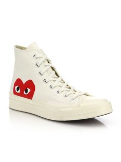 Высокие кроссовки Chuck Taylor All Star унисекс CdG PLAY x Converse Comme des Garçons PLAY, бежевый