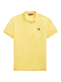Поло из хлопкового пике со стоячей лошадью Ralph Lauren Purple Label, желтый