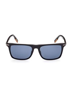 Прямоугольные солнцезащитные очки 56 мм ZEGNA, черный