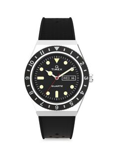 Часы с синтетическим ремешком Q Diver Timex, черный