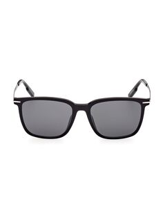 Квадратные солнцезащитные очки 56 мм ZEGNA, черный