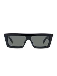 Солнцезащитные очки прямоугольной формы с плоским верхом 57 мм CELINE, черный