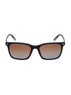 Прямоугольные солнцезащитные очки 57 мм ZEGNA, черный