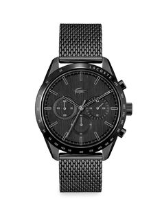 Часы Boston с хронографом и стальным браслетом Lacoste, черный