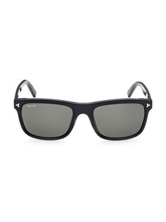 Прямоугольные солнцезащитные очки из ацетата 56 мм Bally, черный