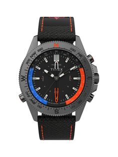 Часы Expedition North Tide-Temp-Compass, черные, 43 мм Timex, черный
