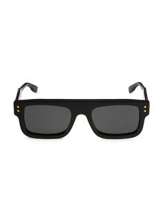 Солнцезащитные очки Gucci прямоугольной формы 53 мм с логотипом Gucci, черный