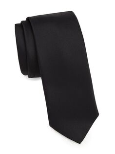 Формальный узкий шелковый галстук Saks Fifth Avenue, черный