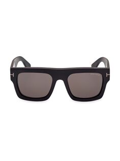 Квадратные солнцезащитные очки Fausto 53 мм Tom Ford, черный
