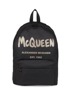 Рюкзак Metropolitan Graffiti с логотипом Alexander McQueen, черный