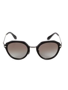 Солнцезащитные очки с геометрическим рисунком 57 мм Prada, черный