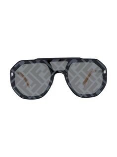 Солнцезащитные очки с логотипом Pilot Mask Fendi, черный