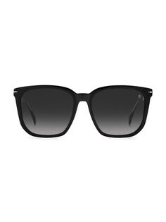 Прямоугольные солнцезащитные очки 57 мм David Beckham, черный