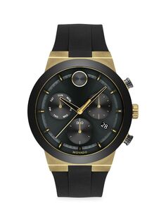 BOLD Часы-хронограф Fusion с силиконовым ремешком из нержавеющей стали с ионным покрытием Movado, черный