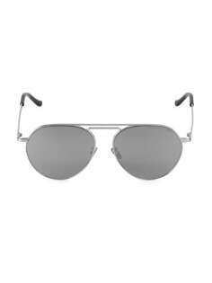 Металлические солнцезащитные очки-авиаторы 58 мм Cutler and Gross, серебряный