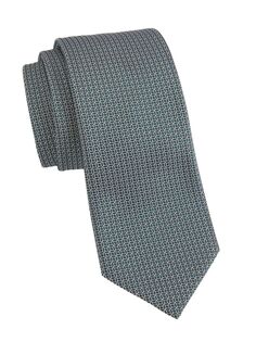 Абстрактный шелковый галстук ZEGNA, зеленый