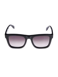 Солнцезащитные очки Romance прямоугольной формы 54 мм Alexander McQueen, черный
