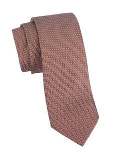 Абстрактный шелковый галстук ZEGNA, оранжевый