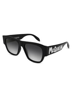 Солнцезащитные очки Casual Lines Am0328s-001 54MM Alexander McQueen, черный