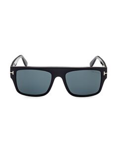 Прямоугольные солнцезащитные очки Dunning-02 55 мм Tom Ford, черный
