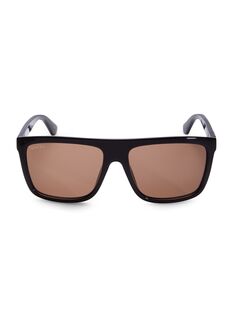 Прямоугольные солнцезащитные очки 59MM Gucci, черный