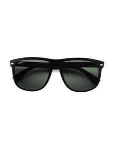 Солнцезащитные очки Wayfarer в стиле бойфренда RB4147 60 мм с плоским верхом Ray-Ban, черный