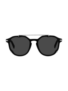 Круглые солнцезащитные очки DiorBlackSuit R2I 56 мм Dior, черный