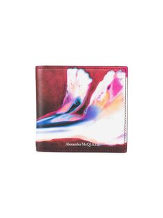 Кожаный бумажник в два сложения Alexander McQueen, разноцветный