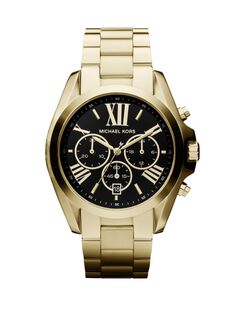 Часы-хронограф Goldtone IP с браслетом из нержавеющей стали Michael Kors, золотой