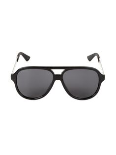 Солнцезащитные очки-авиаторы 59MM Gucci, черный