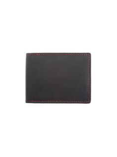 Тонкий двойной кожаный бумажник с блокировкой RFID ROYCE New York, черный