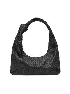 Кожаная сумка-хобо Hidrology Intrecciato Bottega Veneta, черный