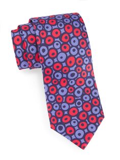Шелковый галстук в виде кофейных зерен Charvet, синий