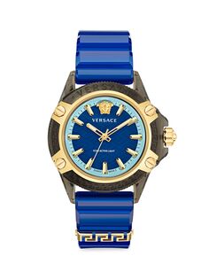 Icon Active Прозрачные силиконовые часы Versace, синий