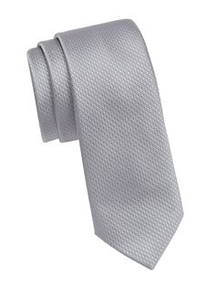 Формальный узкий галстук Saks Fifth Avenue, серебряный