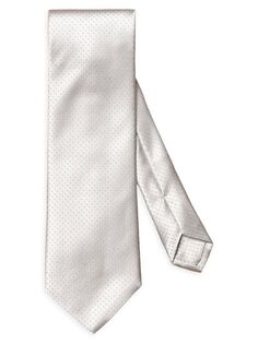 Шелковый жаккардовый галстук в горошек Eton, серый