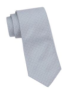 Шелковый галстук с геометрическим рисунком Charvet, серебряный