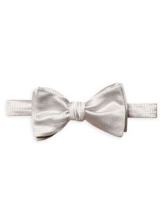 Шелковый жаккардовый галстук-бабочка с завязками в горошек Eton, серый