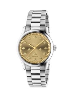 G-Timeless Автоматические часы с пчелой Sun-Brushed Gucci, серебряный