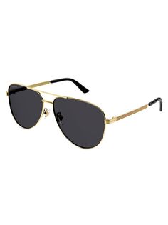 Винтажные металлические солнцезащитные очки Web 63MM Pilot Gucci, золотой