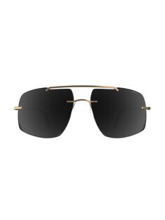 Солнцезащитные очки Bogatell без оправы 61 мм Silhouette, золотой